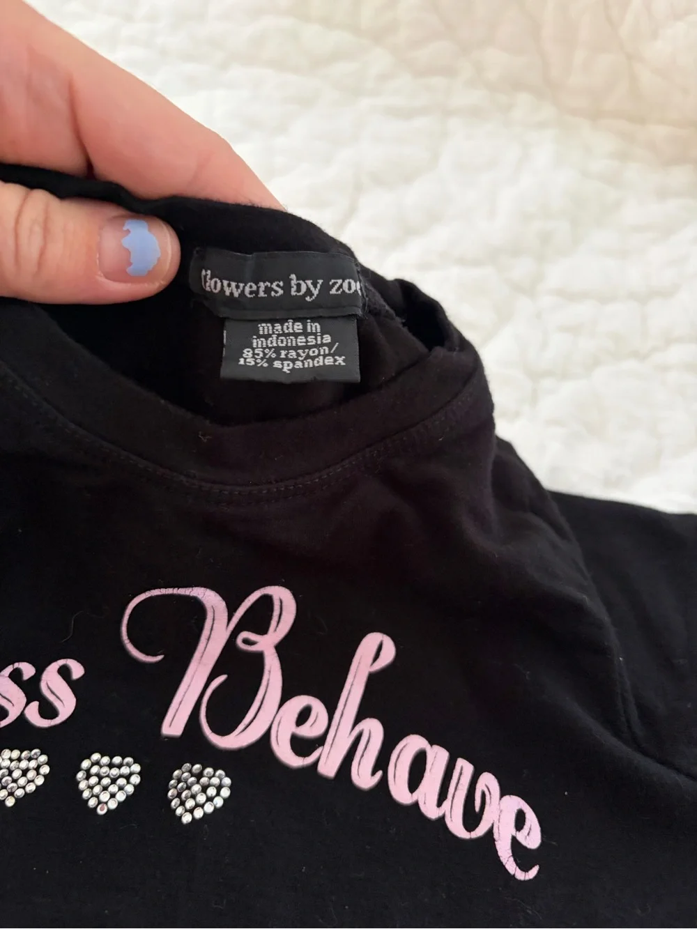 Flowers by Zoe Black Tee with Pink & Gray Floral Pajama Pants